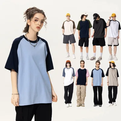 Premium Cotton Blend T-Shirt Hot Sale Comfort Smart Casual New Yarn Dyed Stylish Loose Short Neck Oversized Fit Solid Short