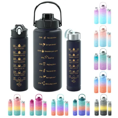 Color-changing tumblers Water cup large capacity straw cup gradient color water cup sports frosted plastic water cup