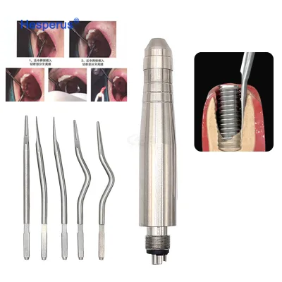 Dental Tooth Extraction Elevator Turbine Pneumatic Elevator Set Tools With 5 Tips for Clinic 4 Hole Dentist Elevators