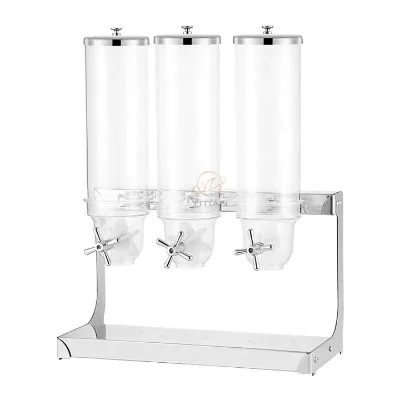 Eco-friendly Kitchen Cereal Separate Storage Organizer 3 in 1 Dry Food Dispenser Gravity Grain Dispenser