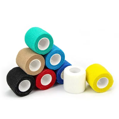 Self Adhesive Bandage Wrap Vet Wrap Non Woven Elastic Cohesive Bandage Tattoo Grip Tape Athletic Tape for Sports