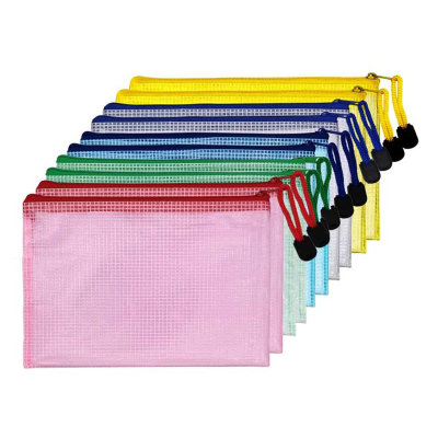 Document Pen Filing Products Pockeet Plastic Zipper File Folder Folder with Zipper for Tablet Zipper Mesh Office Folder Zip Bag