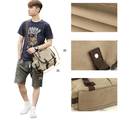 Wholesale Custom Unisex Canvas Messenger Bag-Fashion Casual Crossbody/Leisure Style Zipper Closure Personalized for