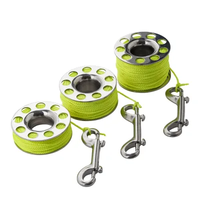 Stainless Steel Finger Spool Marine 316SS M-7.6cm*3.3cm 30m Line Color White Orange Yellow Pink Reel Color Steel Color