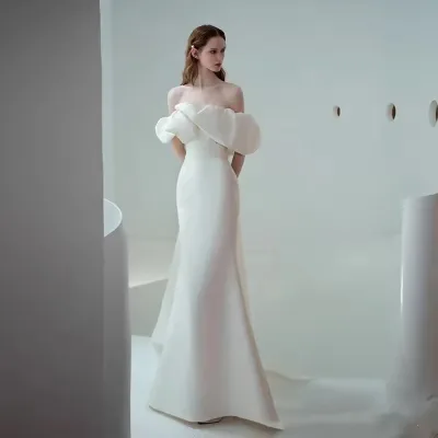 Evening Dress French Off Shoulder Sexy Princess Slim Trailing