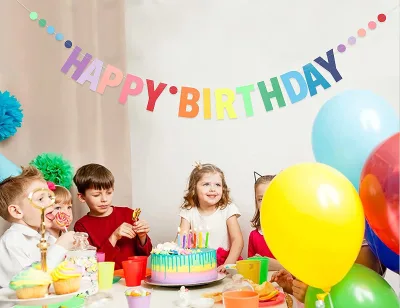 New Birthday Party Decorations Alphabet Flag Truck Sewn No String Birthday String Flag Baby Shower Decorate Birthday Banners
