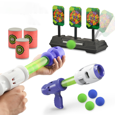Children Aerodynamic Automatic Reset Target Shooting Game Repeated Airsoft Electric Toy Gun Soft Bullet
