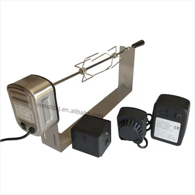 Electric Bbq Motor Rotisserie Kit , Rotating Skewer Stainless Steel BBQ Grill Accessories Rostisseire Spit Set Carton Box