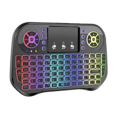 New 7-color I10 Mini Wireless 2.4GHz RGB Backlight Keyboard Multifunctional air Mouse Touchpad Remote Control Laptop Android TV