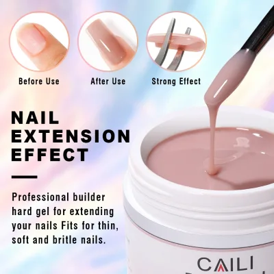 Extension Gel Novice Gel Nail Tips Adhesive 30ml Jar Builder Gel Soak Off Soft Gel HEMA-Free Thick Consistency Custom Brand Logo