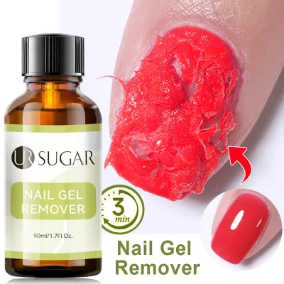 UR SUGAR 3-5 Mins Fast Remover Large Capacity 50ml Organic Non Toxic Magic Liquid Gel Nail Polish Remover for Nails