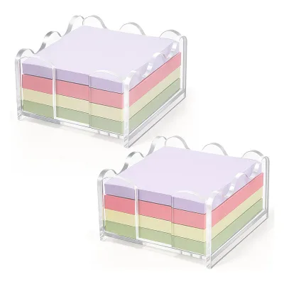 Transparent Acrylic Memo Box Desktop Note Holder Best-selling Sticky Note Dispenser