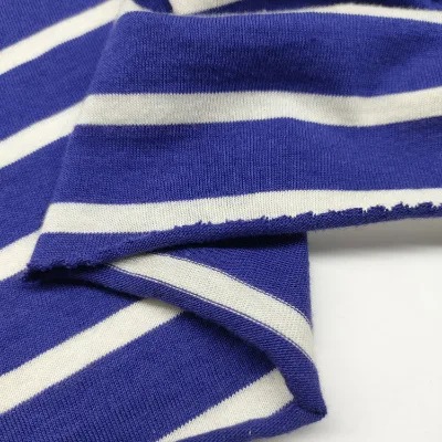 Eco-Friendly Breathable Organic Custom Made Stripe Color Knitted 32S 40% Polyester 60% Cotton 170gsm Jersey Fabric for Sports
