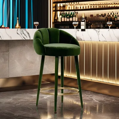 Modern Home Furniture Custom Made Luxury Nordic Bar Chair Stainless Steel Legs Barstool