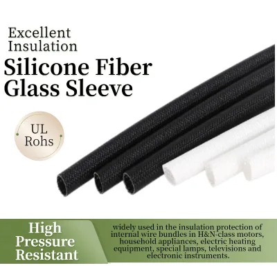White Silicone Fiberglass Sleeving UL Grade -60°C-200°C Flame Retardant Insulation Tube for Household Appliance Cable Wrap