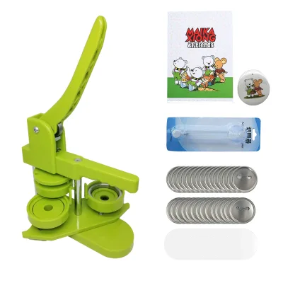 58mm 2.28in Button Making Machine, Rotation Mould, 100pcs Materials and Paper Cutter.Book