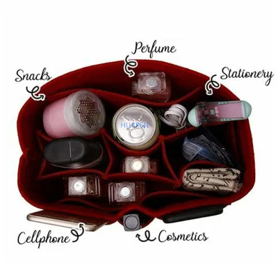 Customized High-quality Multi-functional Zoned Colored Felt Hand-held Inner Bag for Easy Storage