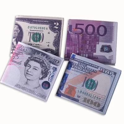 Canvas Korean Card Wallet With Coin Patterns From Various Countries Design Patterns Money Wallet for Man Woman