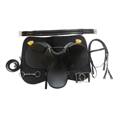 Saddle Set with Saddle Pad Bridle Girth Stirrups and Straps Bits