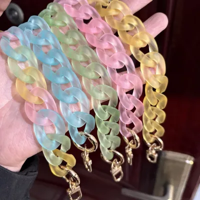 Candy Color Frosted Acrylic Chain Bag Strap Phone Lanyard Detachable Shoulder Strap Purse Belt Replacement Bag Strap