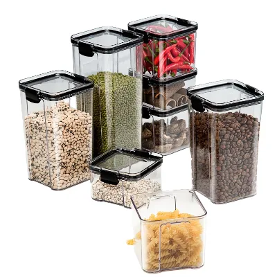 Kitchen Square Storage Tank for Dry Food Transparent and Moisture-Proof for Snacks and Grain Storage Fresh Style