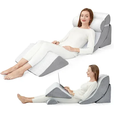 Orthopedic Bed Wedge Pillows with Washable Cover Ideal for Reading Upright Reclining Post Surgery Recovery Pregnancy Pillow