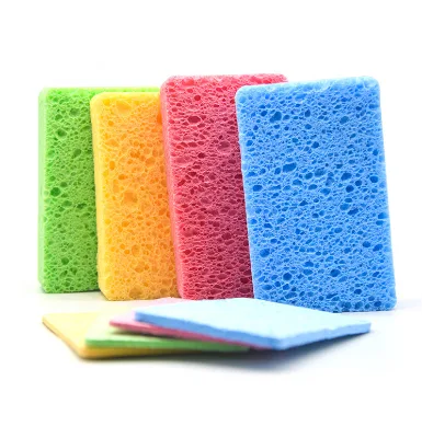 Household Cleaning Scrub Natural Sponges Vibrant Multi-Colored Cellulose Sponges for Effective Cleaning