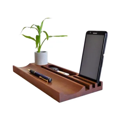 2024 Wooden Desk Organizer Tray Desktop Organiser Holder Stand Office Accessories