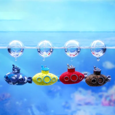 Cute Retro Submarine Aquarium Decoration Fish Tank Decoration Aquarium Air Bubbler Decoration