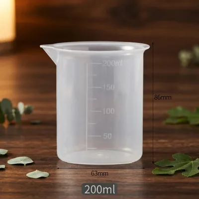 Disposable Thick Wall Plastic Beaker Ribbed Side Reinforcement for Industrial Fluid Waste Collection