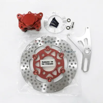 CQHZJ Wholesale Original Flat Fork Y Size 220 Disc 4-piece Set Motorcycle Floating Disc Brake Kit with Caliper Brake Disc Set