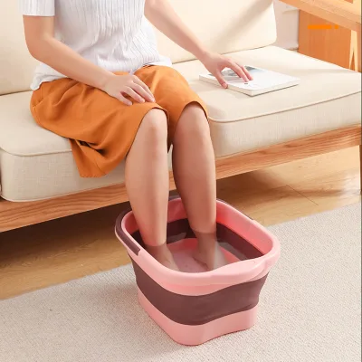 Portable Foldable Foot Hydromassage Massager with Carry Handle Spa Pedicure Set Foot Bath Tub with Handle Massage Nodes Yo2
