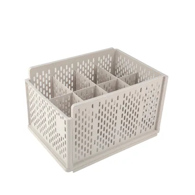 Plastic Clothes Storage Box Foldable Layered Basket for Household Clothes and Pants for Organizing Wardrobes and Drawers