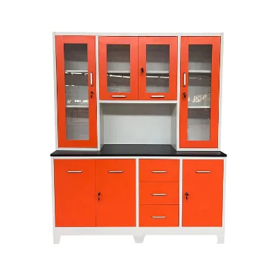 Free Standing Steel Hutch Buffet Cabinet with Storage Kitchen Furniture Metal Kitchen Pantry Cabinet Armoire Cuisine Metal