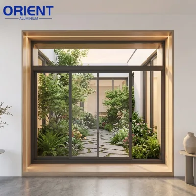 Sound Proof High Impact Black Double-Glazed Glass Screen Casement Windows