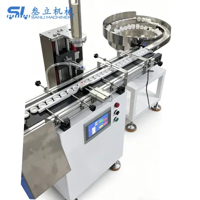 Semi Auto Induction Plastic Bottle Cap Aluminum Foil Gasket Inserting Machine with for Plastic Bottle Caps