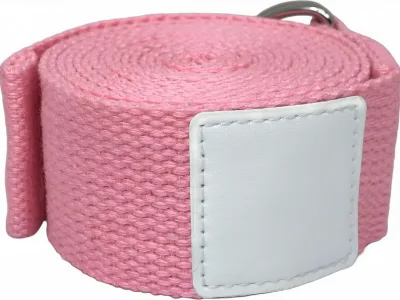 Yoga Strap/Belt 320cm/250cm/184cm (10/8/6 Ft) D-Ring Adjustable for Stretching & Pilates (Pink Durable)