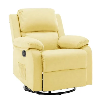 Multi-position Yellow Swivel Gentle Rocking Sofa Nursery Chair Recliner for Any Need Reading Watching Napping Pillow Top Armrest