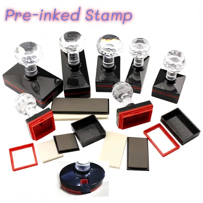 Office Use Double Foam Flash Stamp Crystal Set HY Pre Inked Stamp Photosensitive Flash Stamp Blank Flash Stamps for Office