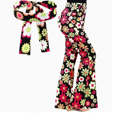 Hippie Disco 60s 70s Cosplay Costume Women Peace Love Girls Hip Indian Pants Halloween Carnival Party
