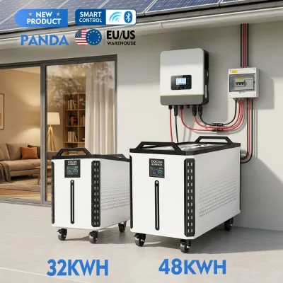 Panda 51.2V 48kWh 942Ah LiFePO4 Battery with Fire Extinguisher Solar Powerwall 15kwh 30kwh 50kwh Home Storage Battery USA Stock