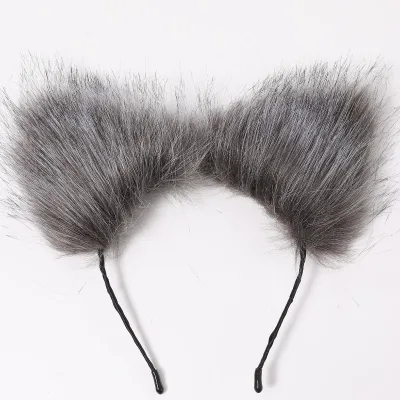 2025 New Arrive Halloween Party Cosplay Cat Ears Cat Lady Headwear Artificial Fur Headband Erotic Cosplay Headwear
