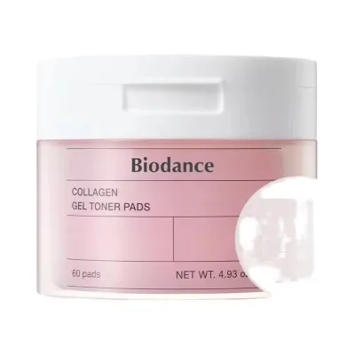 Biodanc Collagen Gel Toner Pads for Sensitive Skin (60 Pieces) Korean Technology Improves Elasticity and Minimizes Pores