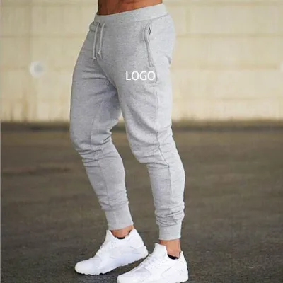 Drawstring Pocket Custom Cotton Spandex Mens Slim Fleece Jogger Sweatpants Men Sports Pants