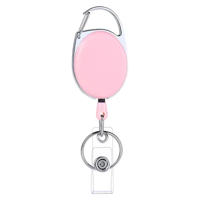 Easy to Pull Oval Plastic Telescopic Buckle, Anti Loss Keychain, Frosted ID Buckle, Outdoor Hiking Cable Puller