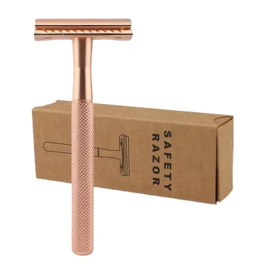 Women's Best Twin Blade Stainless Steel Face Razor Rose Gold Eco-Safety Shaving Head