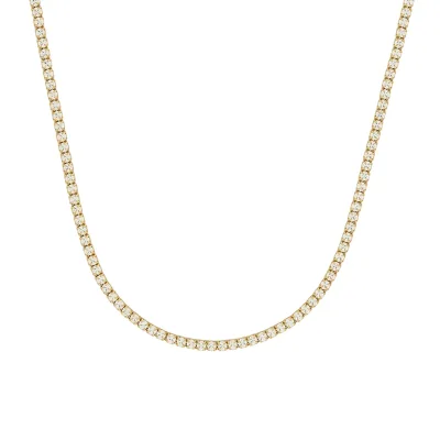 Classic Design Silver 925 Sparkle 2mm Cz Tennis Necklace Fashion Choker Necklace