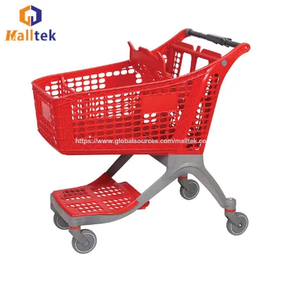 Plastic Shopping Cart With Gate Plastic Shopping Trolley with Wheels Polypropylene Plastic
