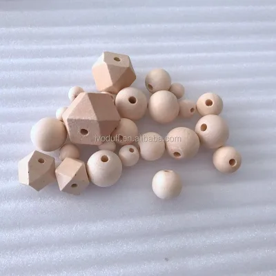 DIY Decoration Round Beech Wood Bead Natural Wooden Beads with Hole