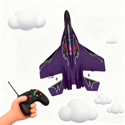 Circling 2-Channel RC Fighter Jet Foam Plane Toy Long Range 2.4G App-Controlled Stunt EPP Airplane Control Flying Model